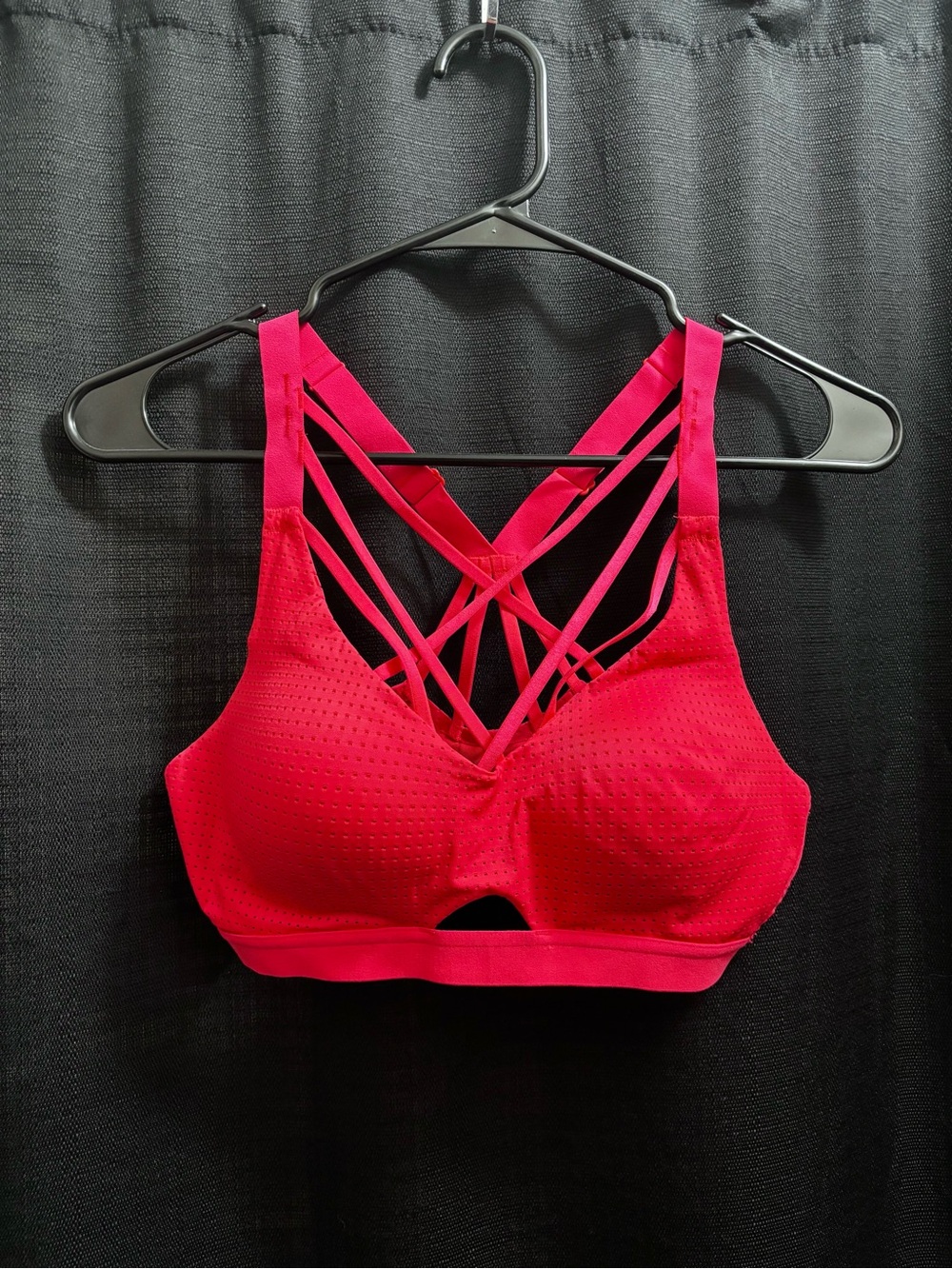 Victorias Secret Hot Pink Sports Bra Strappy Cross Back Small